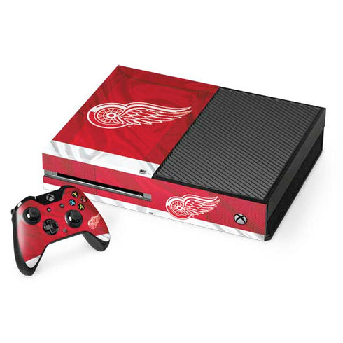 NHL Detroit Red Wings Home Jersey Xbox One Console and Controller Bundle Skin