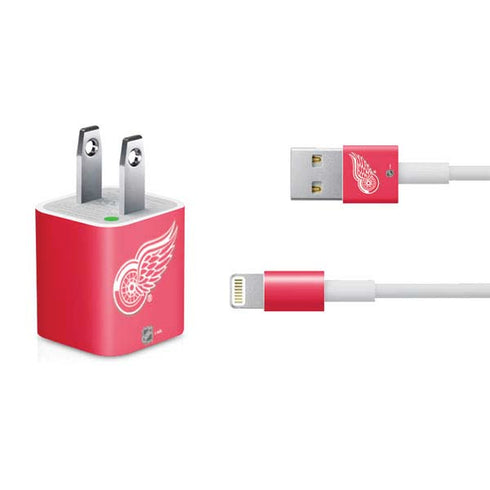 NHL Detroit Red Wings Solid Background iPhone Charger (5W USB) Skin