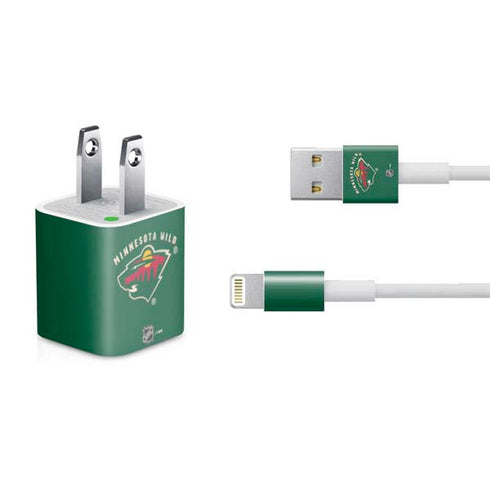 NHL Minnesota Wild Solid Background iPhone Charger (5W USB) Skin