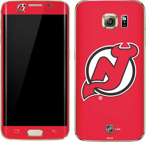 NHL New Jersey Devils Solid Background Galaxy S7 Edge Skin