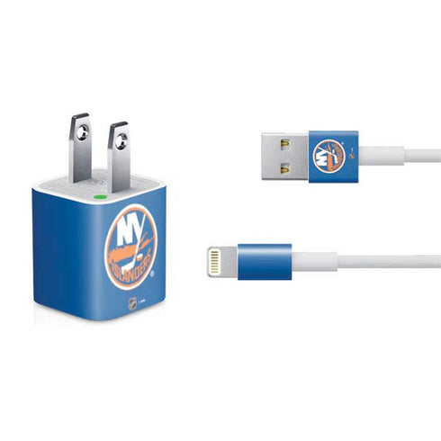 NHL New York Islanders Solid Background iPhone Charger (5W USB) Skin