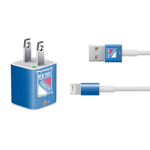 NHL New York Rangers Solid Background iPhone Charger (5W USB) Skin