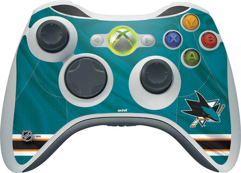 NHL San Jose Sharks Home Jersey Xbox 360 Wireless Controller Skin