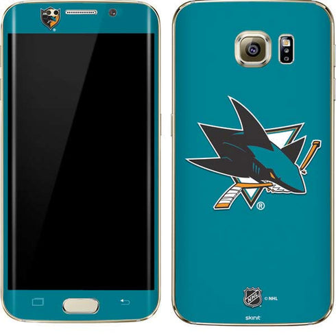 NHL San Jose Sharks Solid Background Galaxy S7 Edge Skin