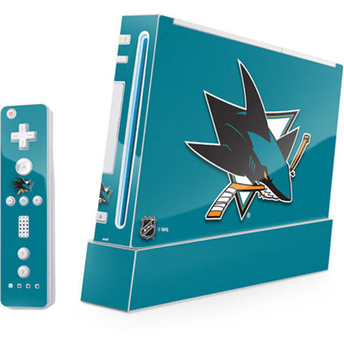 NHL San Jose Sharks Solid Background Wii (Includes 1 Controller) Skin