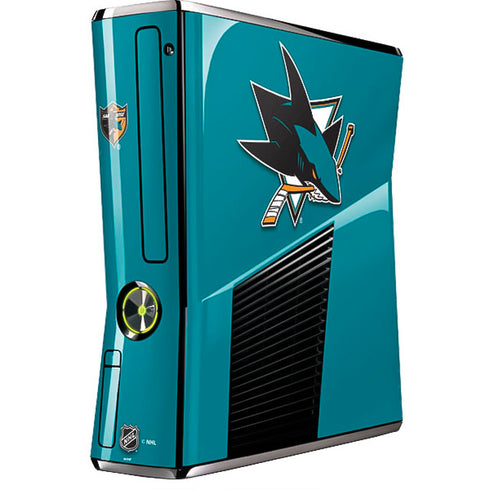 NHL San Jose Sharks Solid Background Xbox 360 Slim (2010) Skin