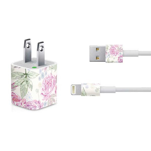 Peony Spring Floral iPhone Charger (5W USB) Skin
