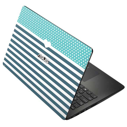 Polka Dots and Stripes Heart in Blue Asus X502CA 15.6 Skin