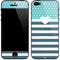 Polka Dots and Stripes Heart in Blue iPhone 5/5s/5SE Skin