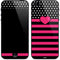 Polka Dots and Stripes Heart in Pink iPhone 5/5s/5SE Skin