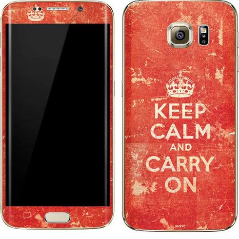 Keep Calm and Carry On Distressed Galaxy S7 Edge Skin