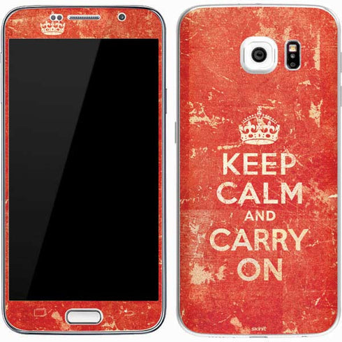 Keep Calm and Carry On Distressed Galaxy S7 Skin