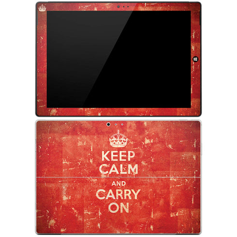 Keep Calm and Carry On Distressed Surface Pro 3 Skin
