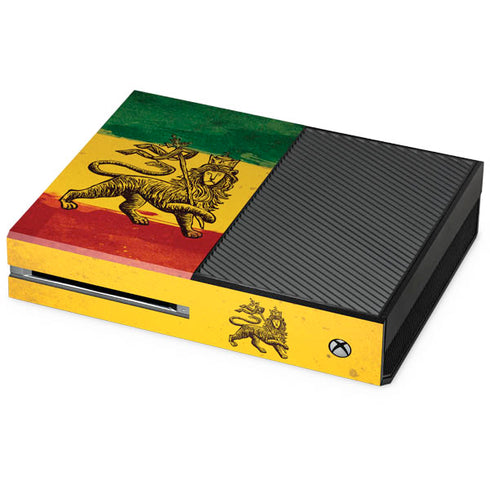The Lion of Judah Rasta Flag Xbox One Console Skin