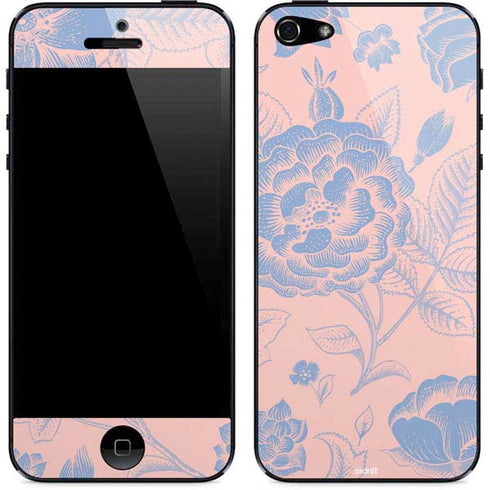 Rose Quartz & Serenity Floral iPhone 5/5s/5SE Skin