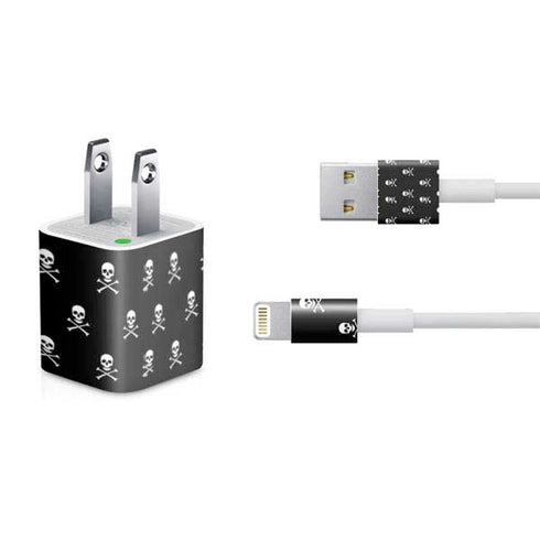 Skull and Crossbones (white) iPhone Charger (5W USB) Skin