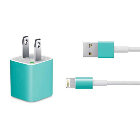 Aqua Blue Blue Solid iPhone Charger (5W USB) Skin