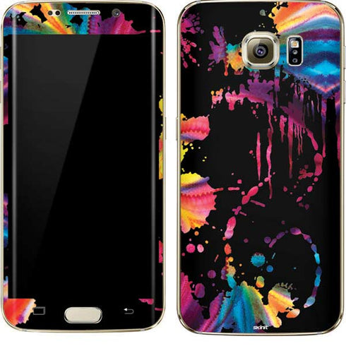 Chromatic Splatter Black Galaxy S7 Edge Skin