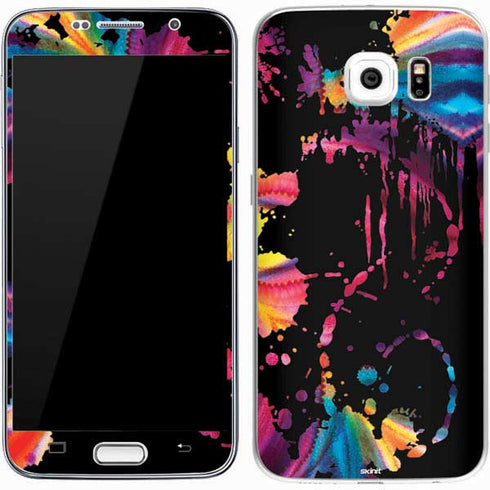 Chromatic Splatter Black Galaxy S7 Skin