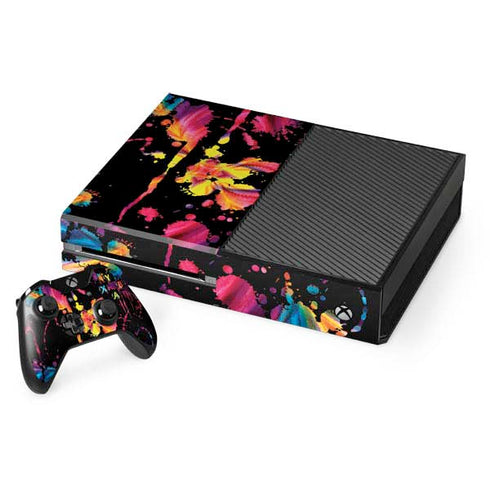 Chromatic Splatter Black Xbox One Console and Controller Bundle Skin