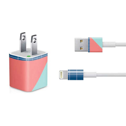 Checkered Split iPhone Charger (5W USB) Skin
