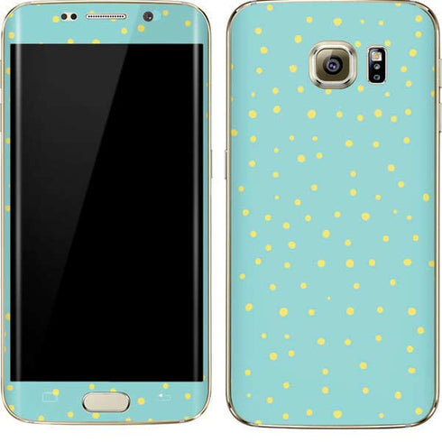 Teal and Yellow Polka Dots Galaxy S7 Edge Skin