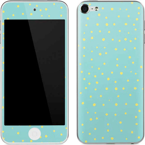 Teal and Yellow Polka Dots Apple iPod Skin