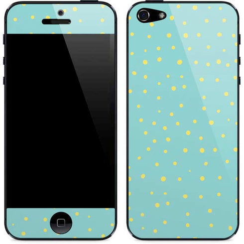 Teal and Yellow Polka Dots iPhone 5/5s/5SE Skin