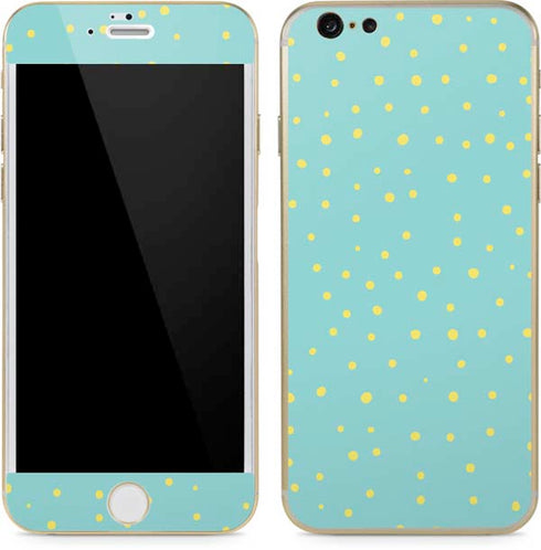 Teal and Yellow Polka Dots iPhone 6/6s Skin
