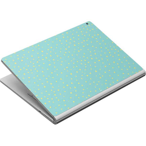 Teal and Yellow Polka Dots Surface Book Skin