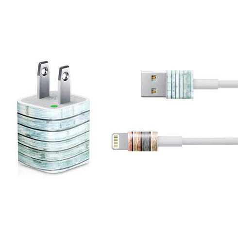 Wooden Stripes iPhone Charger (5W USB) Skin