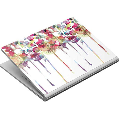 Painted Flowers Surface Book Skin