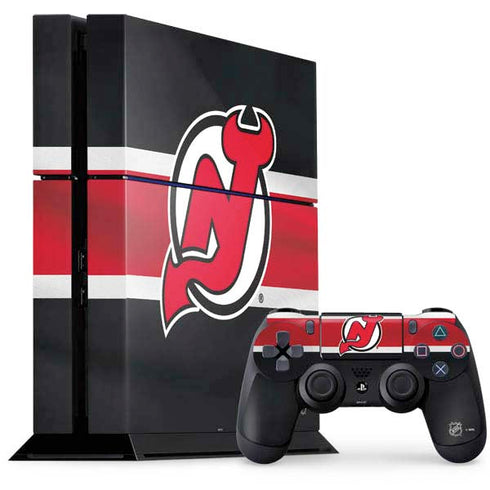 NHL New Jersey Devils Jersey PS4 Console and Controller Bundle Skin
