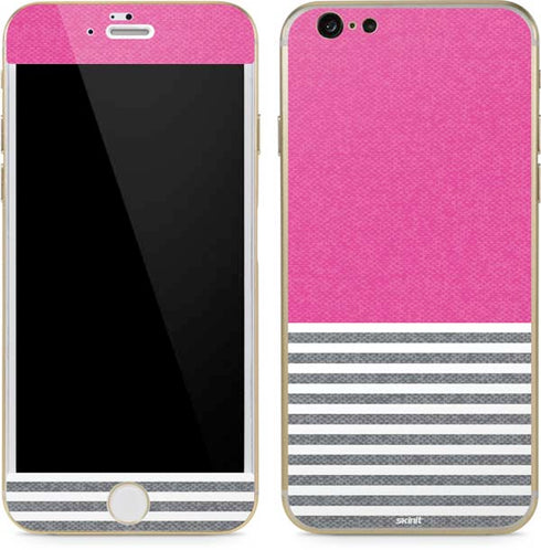 Pink and Grey Stripes iPhone 6/6s Skin