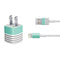 Teal and Grey Stripes iPhone Charger (5W USB) Skin