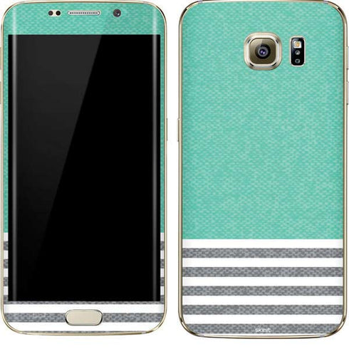Teal and Grey Stripes Galaxy S7 Edge Skin