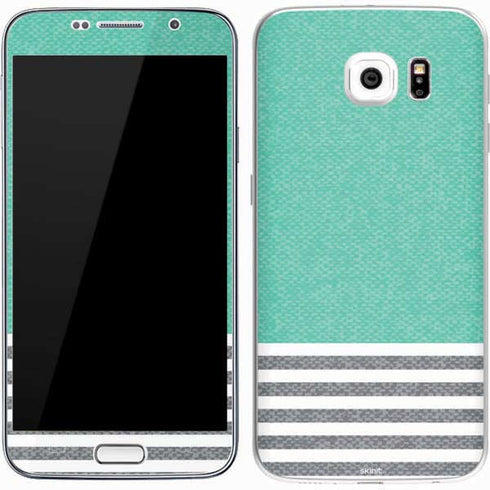 Teal and Grey Stripes Galaxy S7 Skin