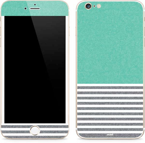 Teal and Grey Stripes iPhone 6/6s Plus Skin