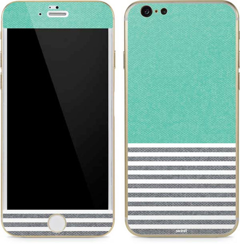 Teal and Grey Stripes iPhone 6/6s Skin