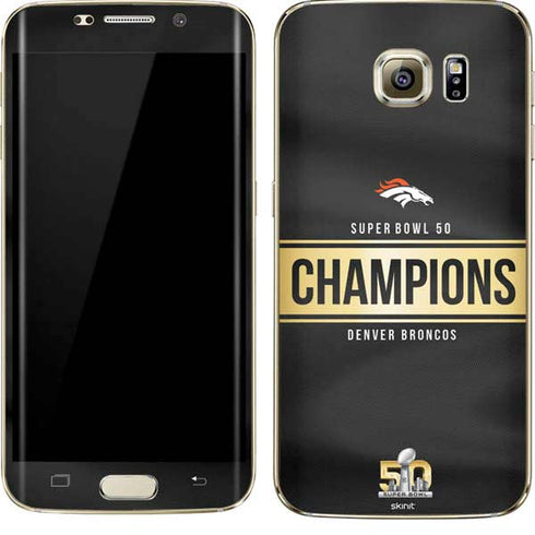 NFL Denver Broncos Super Bowl 50 Champions Black Galaxy S7 Edge Skin
