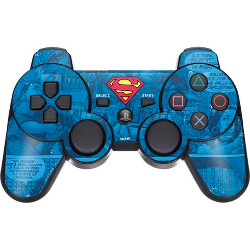 DC Comics Superman Logo Background Pattern PS3 Dual Shock wireless controller Skin