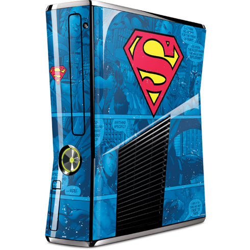 DC Comics Superman Logo Background Pattern Xbox 360 Slim (2010) Skin