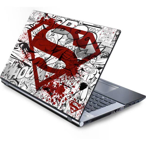 DC Comics Superman Comic Pattern Logo in Red Generic Laptop Skin