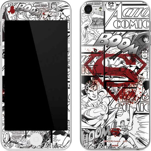 DC Comics Superman Comic Pattern Logo in Red Apple iPod Skin