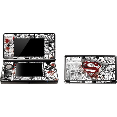 DC Comics Superman Comic Pattern Logo in Red 3DS (2011) Skin