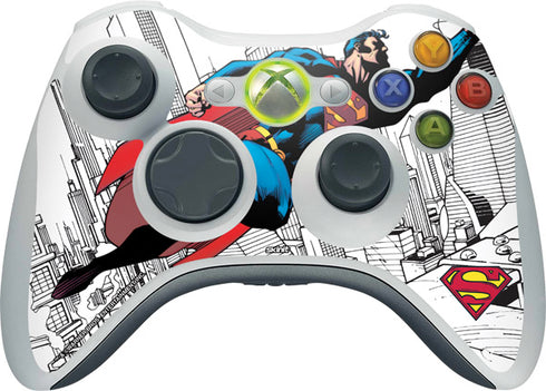 DC Comics Superman Flying Over City Pose Xbox 360 Wireless Controller Skin