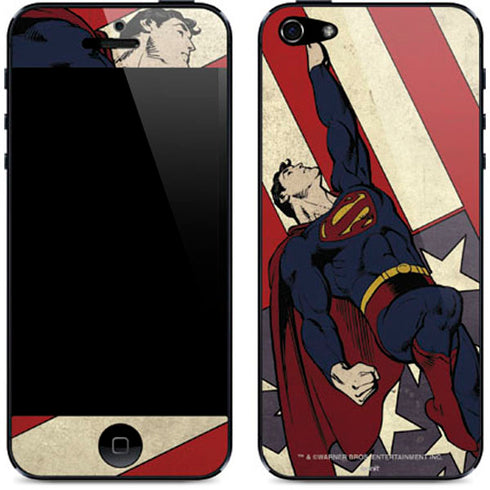 DC Comics Superman Vintage Pose American Flag iPhone 5/5s/5SE Skin