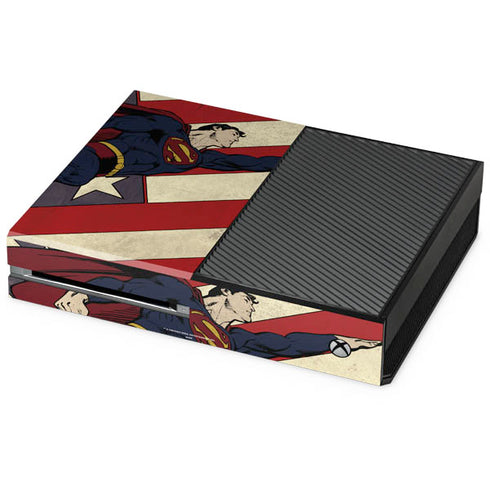 DC Comics Superman Vintage Pose American Flag Xbox One Console Skin