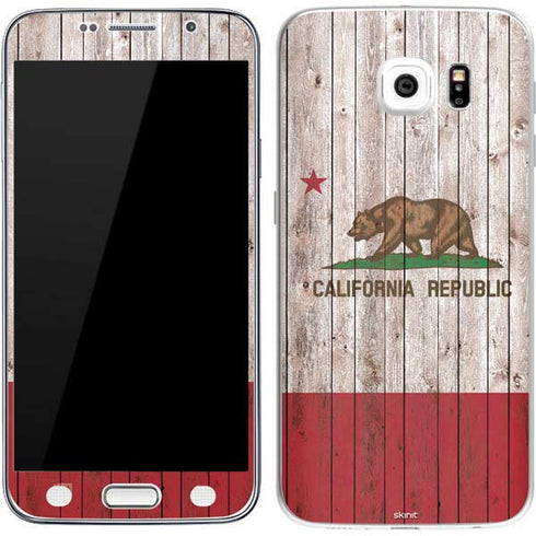 California Flag Dark Wood Galaxy S7 Skin