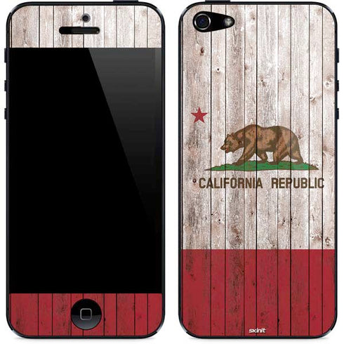 California Flag Dark Wood iPhone 5/5s/5SE Skin
